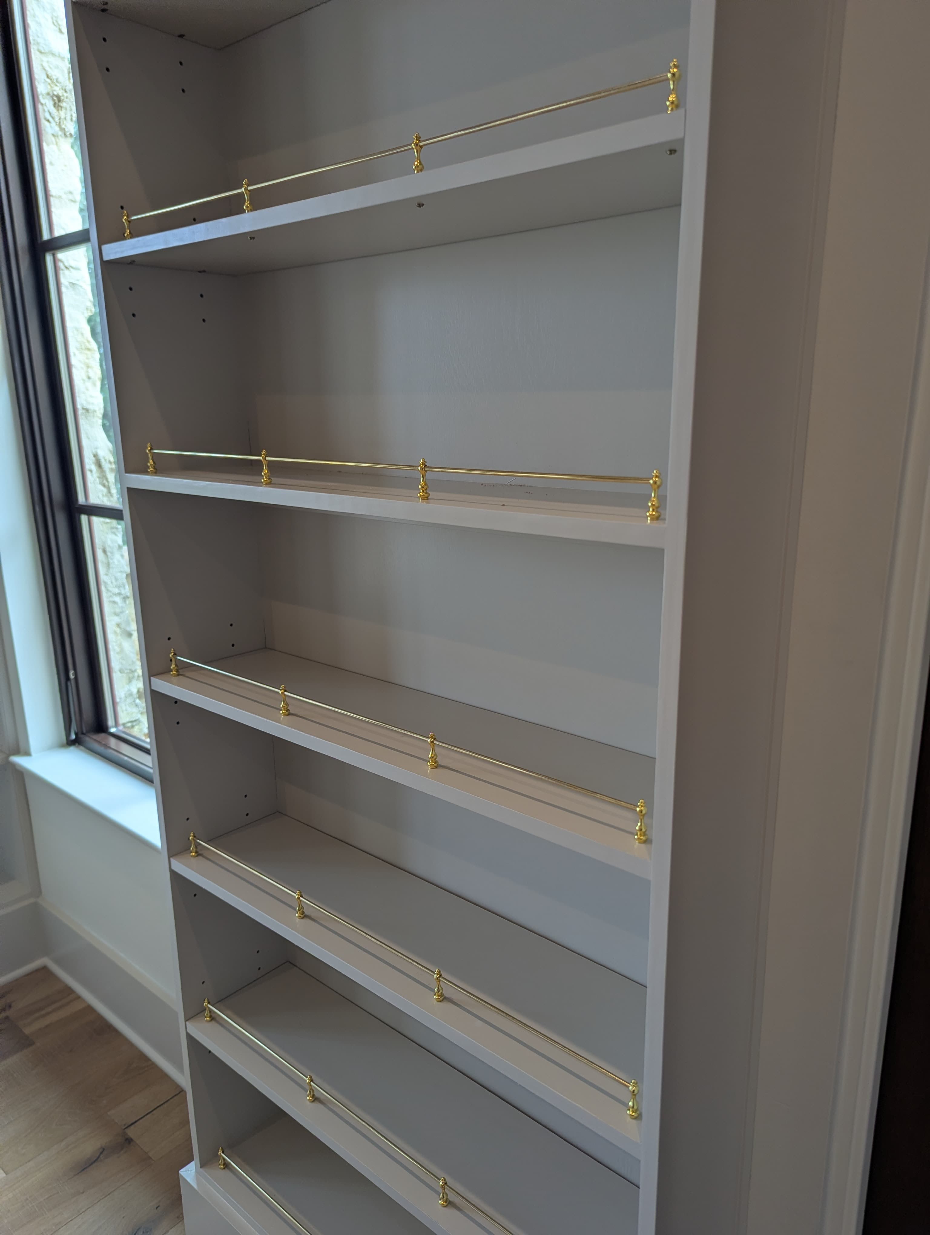 Built-In Library, Brass Gallery Rails in Boerne, TX