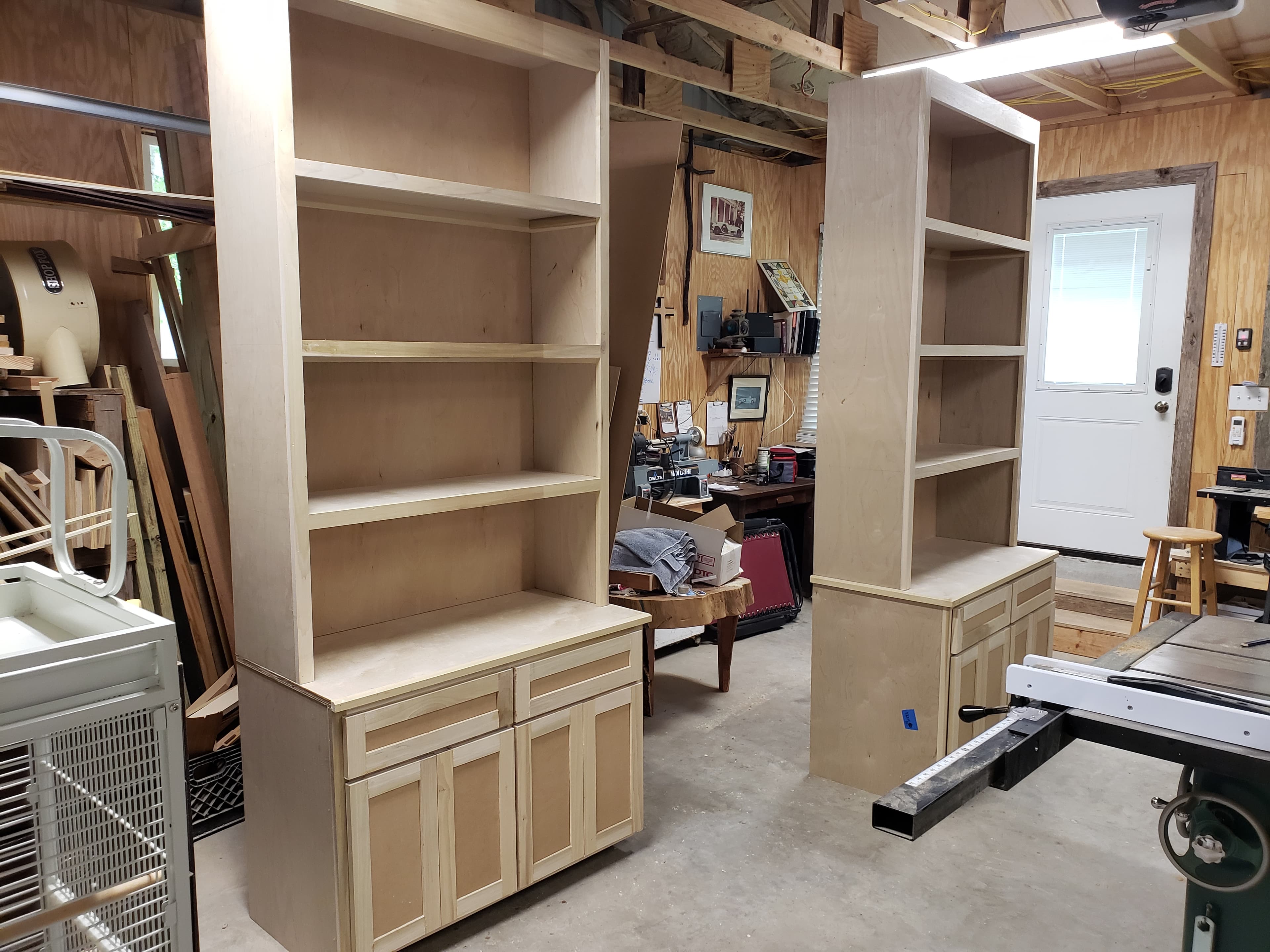 Custom built-in bookcases handcrafted in our workshop - San Antonio TX