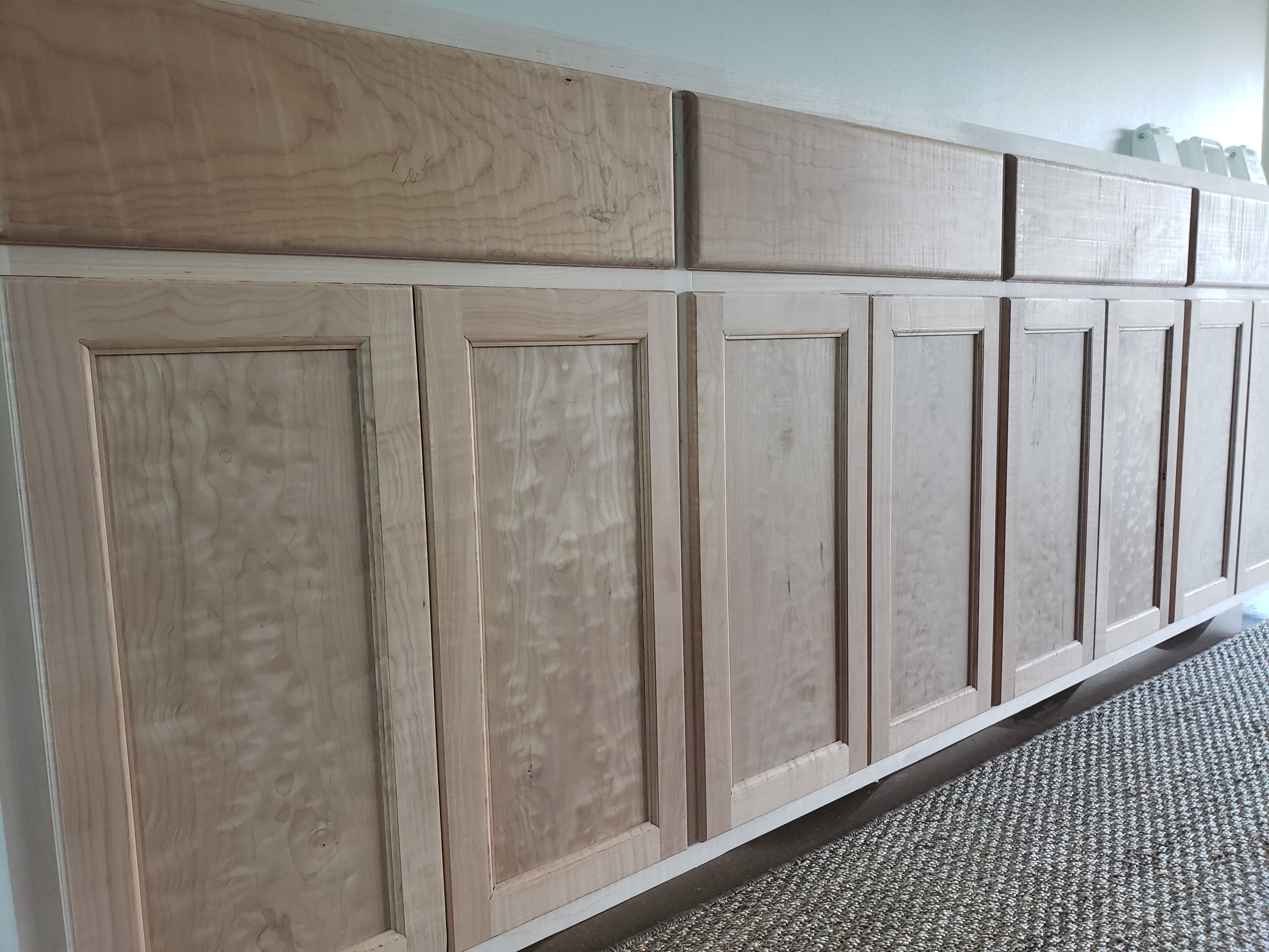 Custom built-in maple storage drawers with soft-close hardware - San Antonio TX