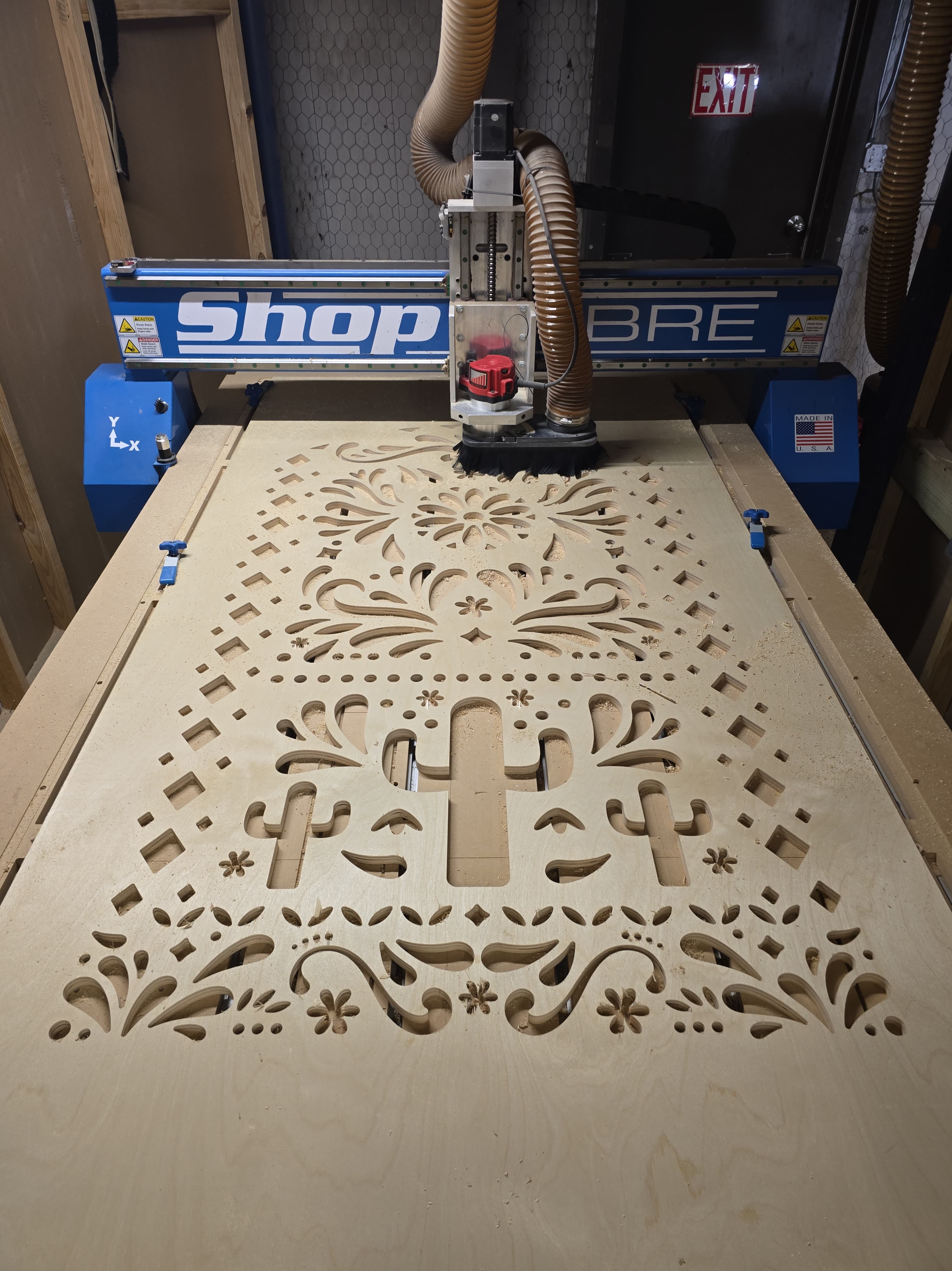 Custom CNC router decorative cabinet door carving - San Antonio carpentry