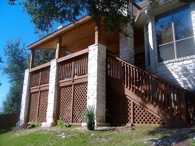 Professional outdoor living project featuring deck stone cover 1