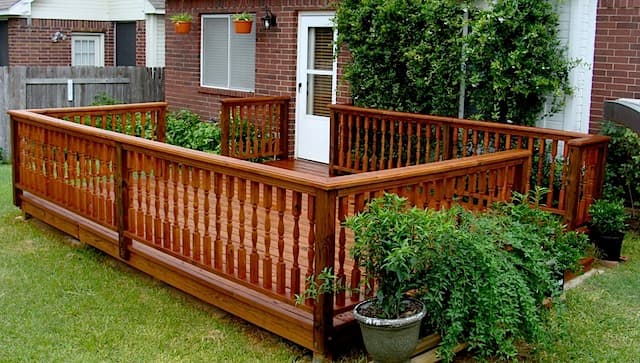 Professional outdoor living project featuring deco balusters