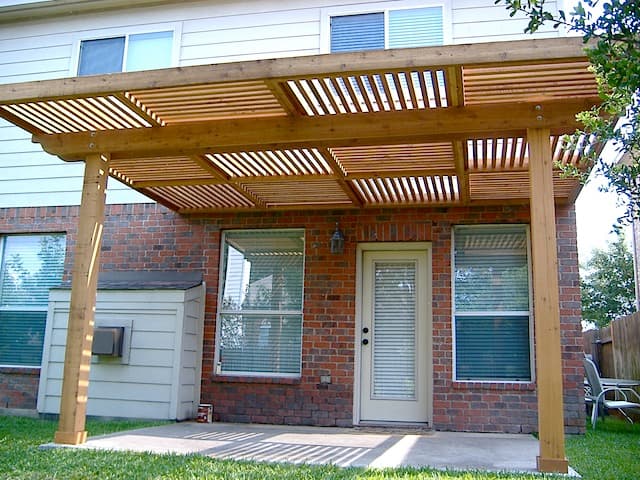 Professional outdoor living project featuring patio cover checker perg