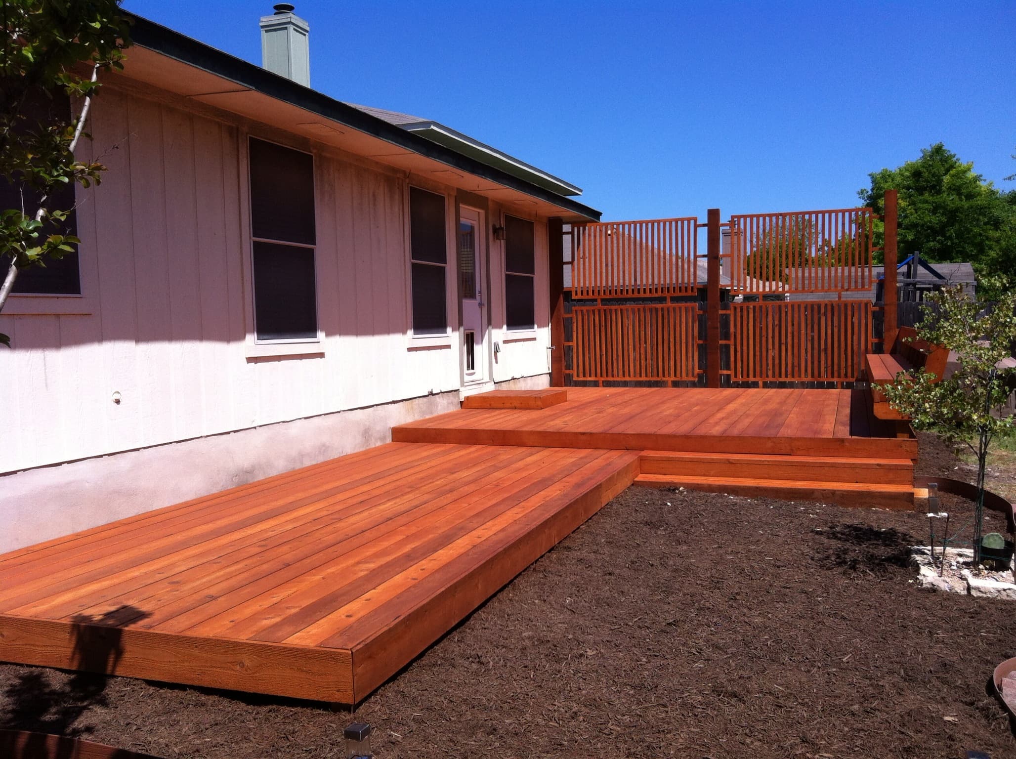 Professional outdoor living project featuring privacy wall 3