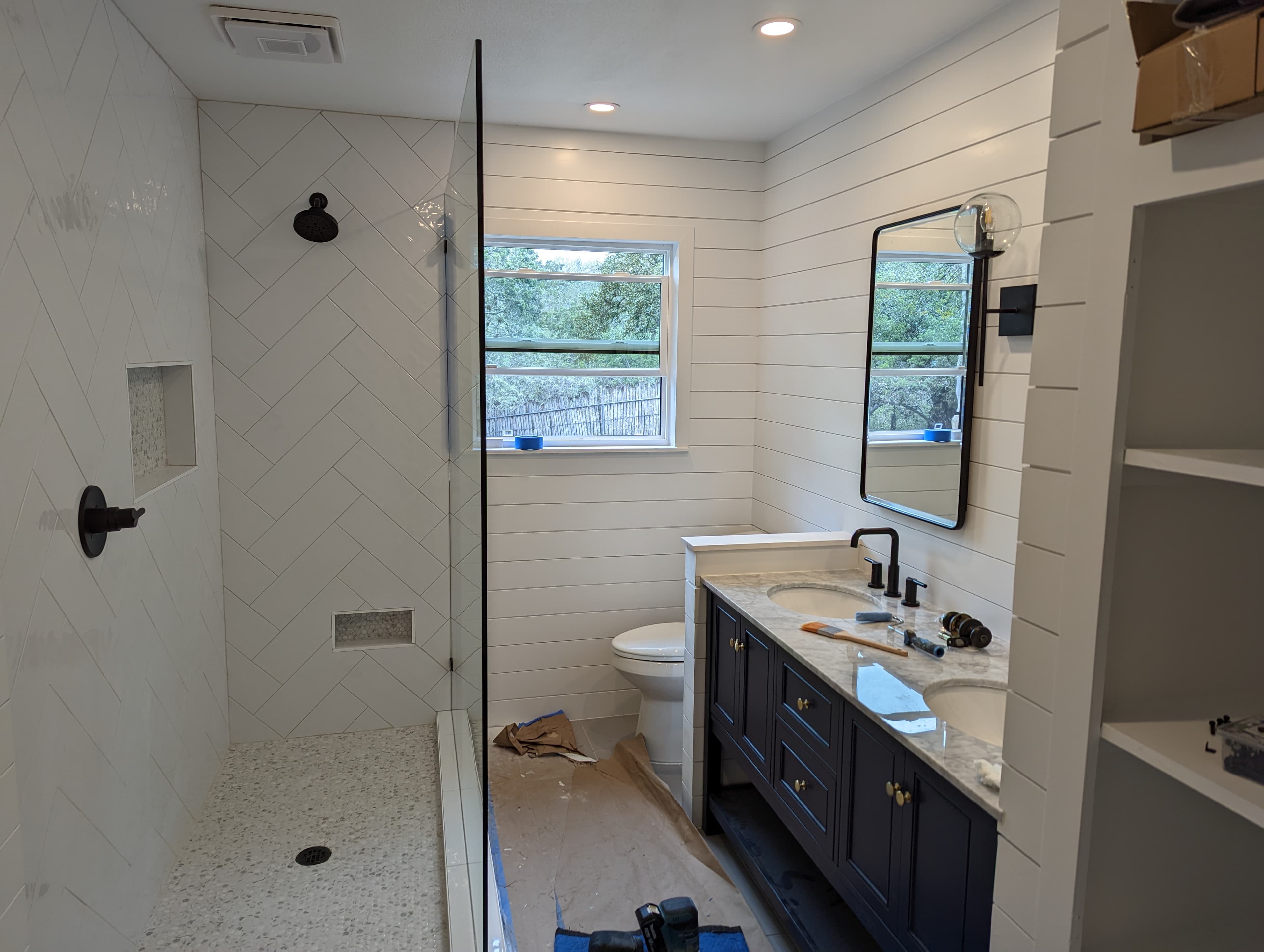 Farmhouse Bathroom with Shiplap